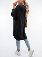 Cardigan Long Oversize Femme Tricot Confortable Libre Manches Longues - 3