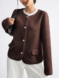 Cardigan Tricot Douillet Col Rond Front Ouvert - 1