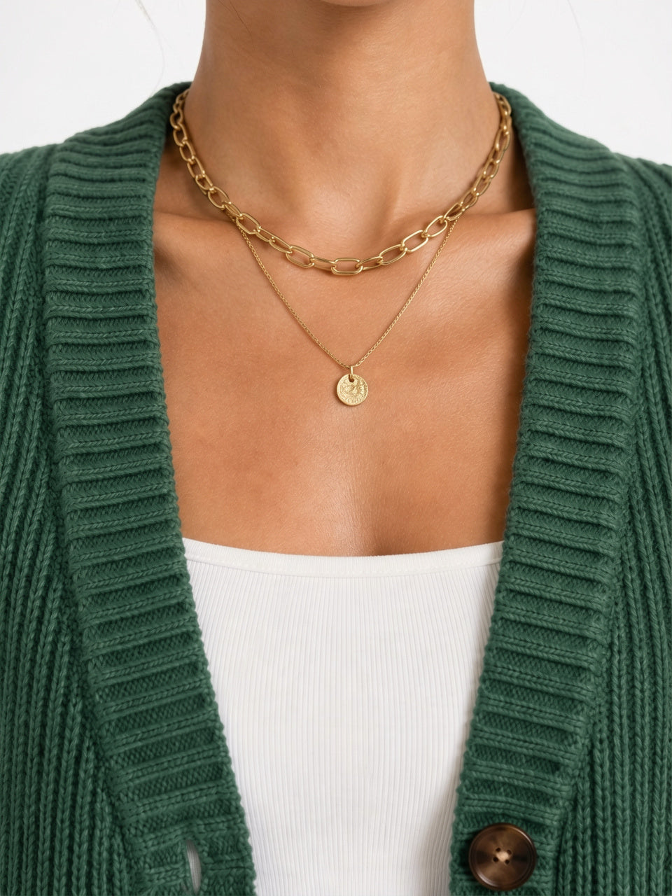 Cardigan Tricot Femme Manches Longues Bouton Frontal Automne - 3