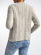 Cardigan Tricot Torsadé Femme Bouton Frontal Automne Hiver - 4