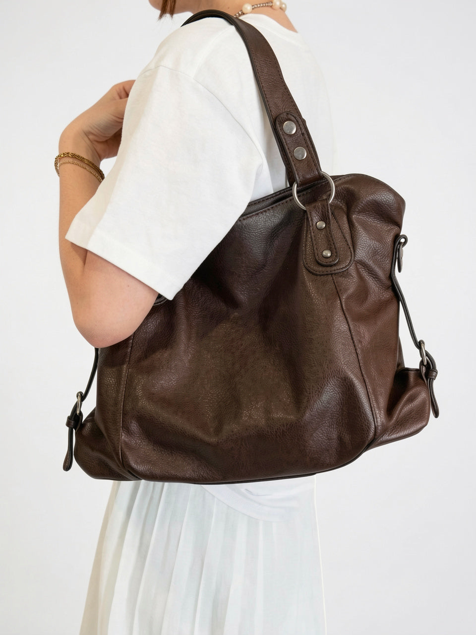 Cassandre — Grand sac à main souple de cours à bandoulière - 18