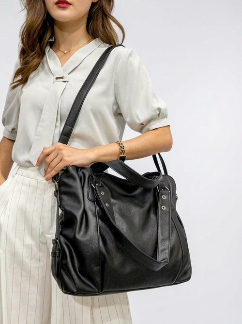 Cassandre — Grand sac à main souple de cours à bandoulière - 2