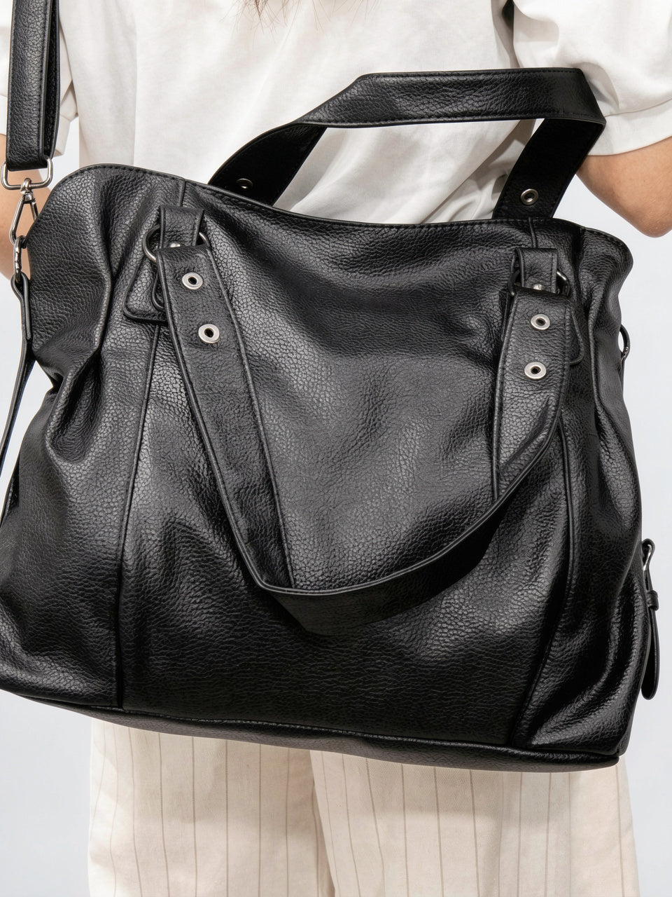 Cassandre — Grand sac à main souple de cours à bandoulière - 6