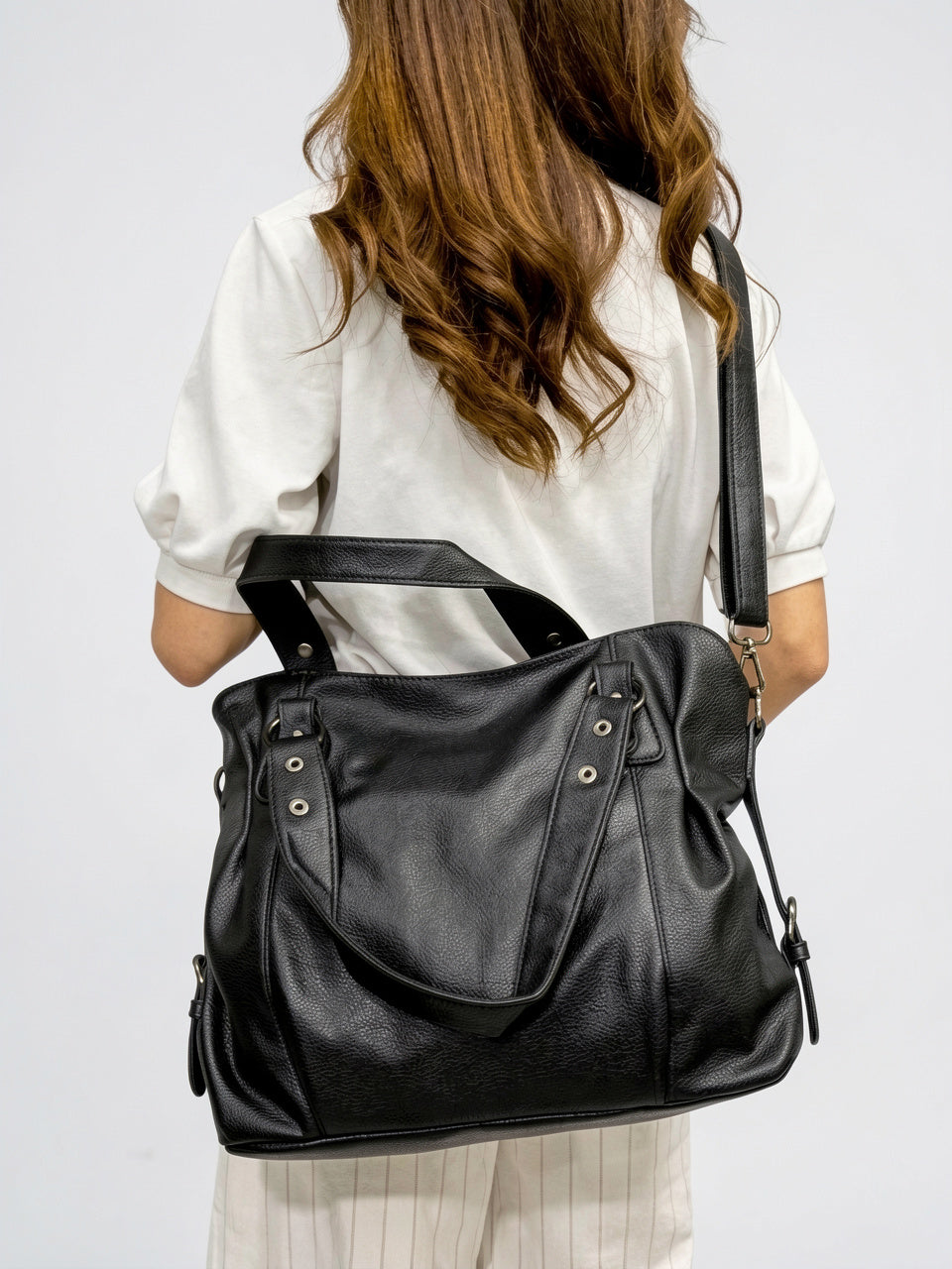 Cassandre — Grand sac à main souple de cours à bandoulière - 7
