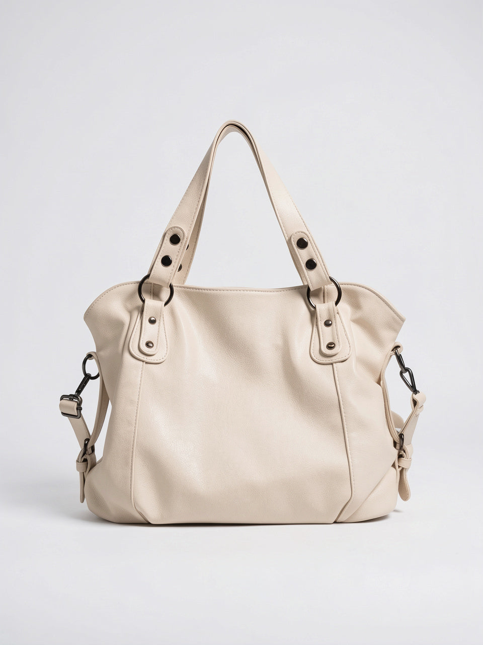 Cassandre — Grand sac à main souple de cours à bandoulière - Blanc