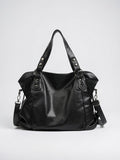 Cassandre — Grand sac à main souple de cours à bandoulière - Noir