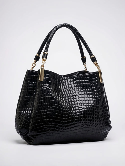 Castille — Sac à main noir vernis - 1