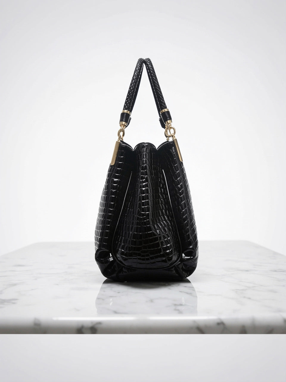 Castille — Sac à main noir vernis - 10