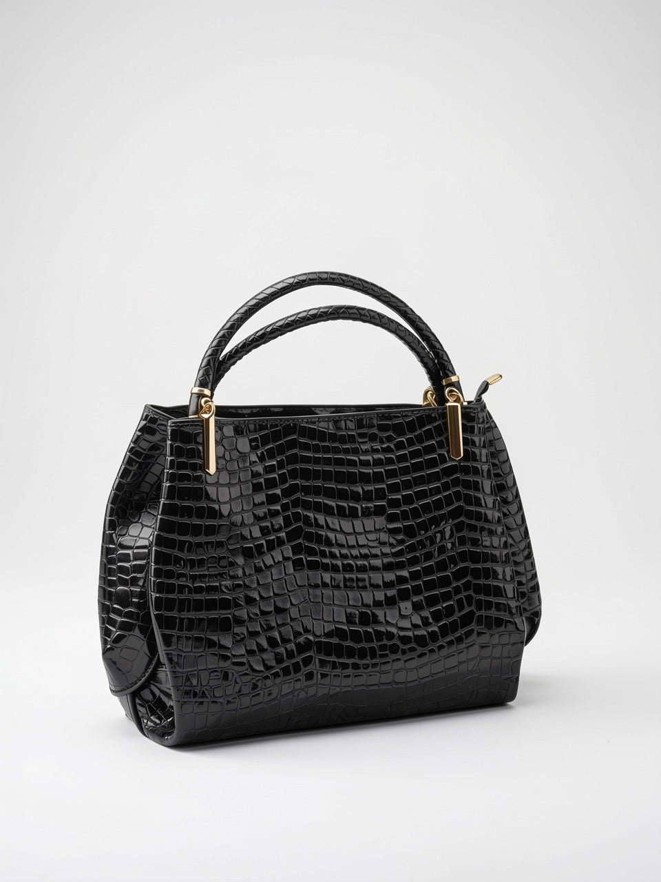 Castille — Sac à main noir vernis - 4