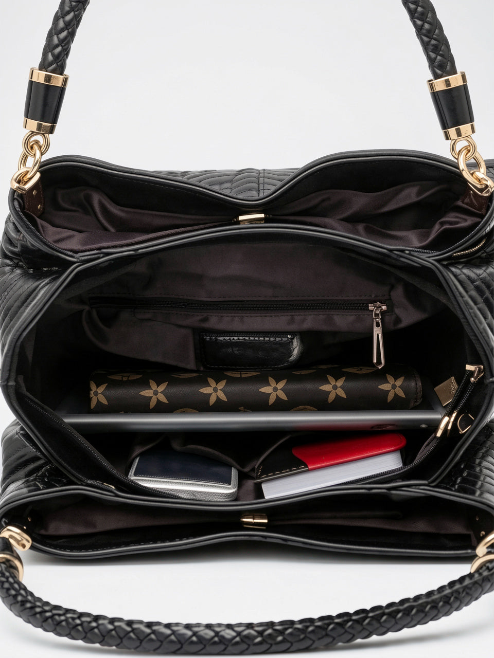 Castille — Sac à main noir vernis - 5