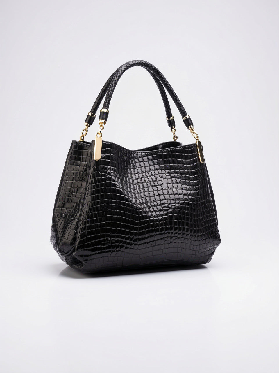 Castille — Sac à main noir vernis - 6