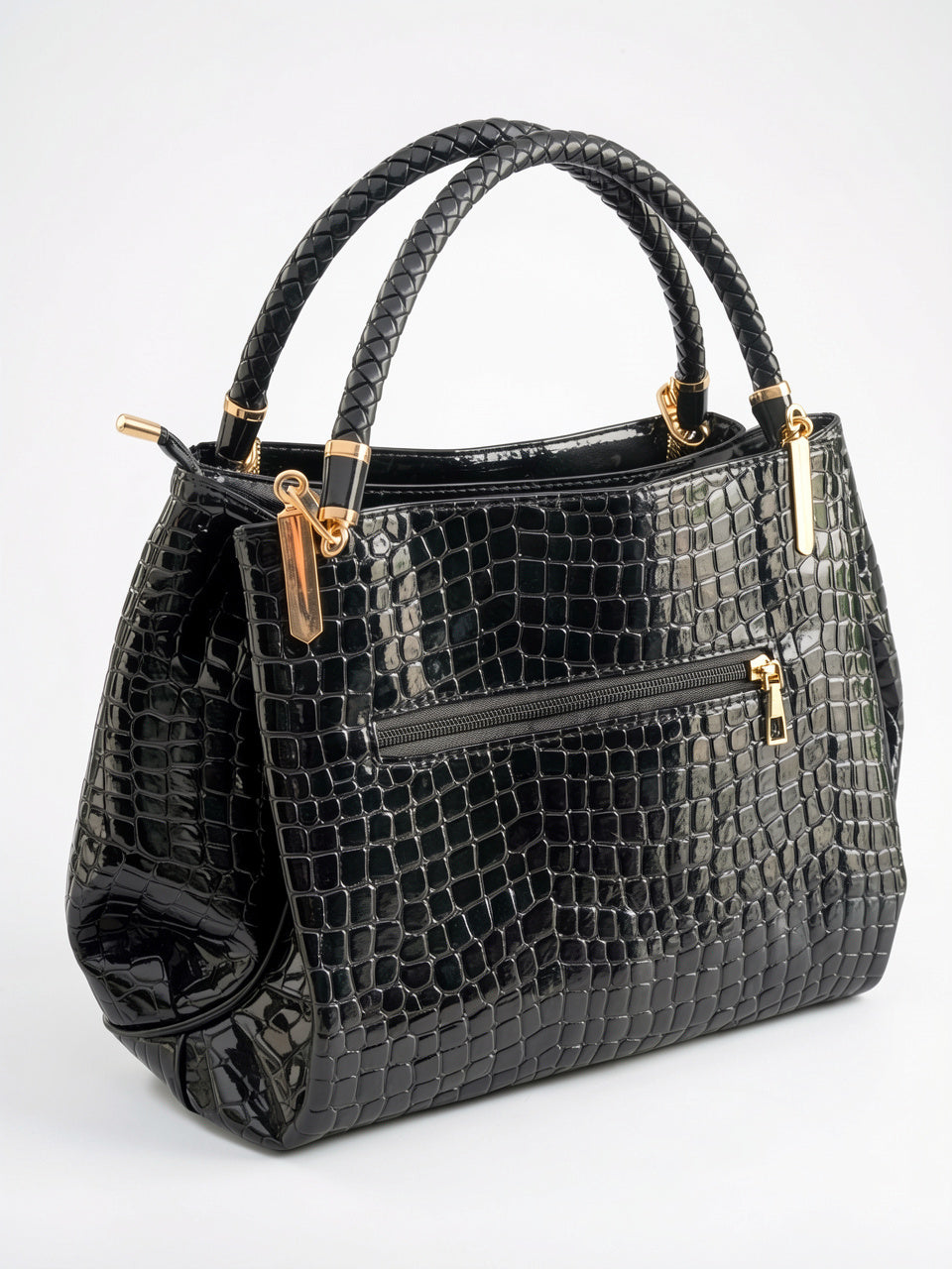 Castille — Sac à main noir vernis - 8