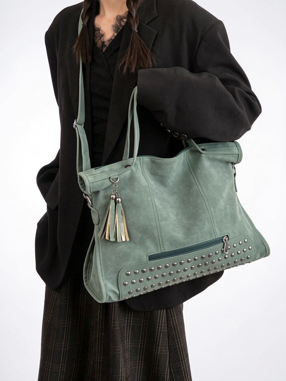 Célestine — Sac à main luxe en cuir de cours - 6