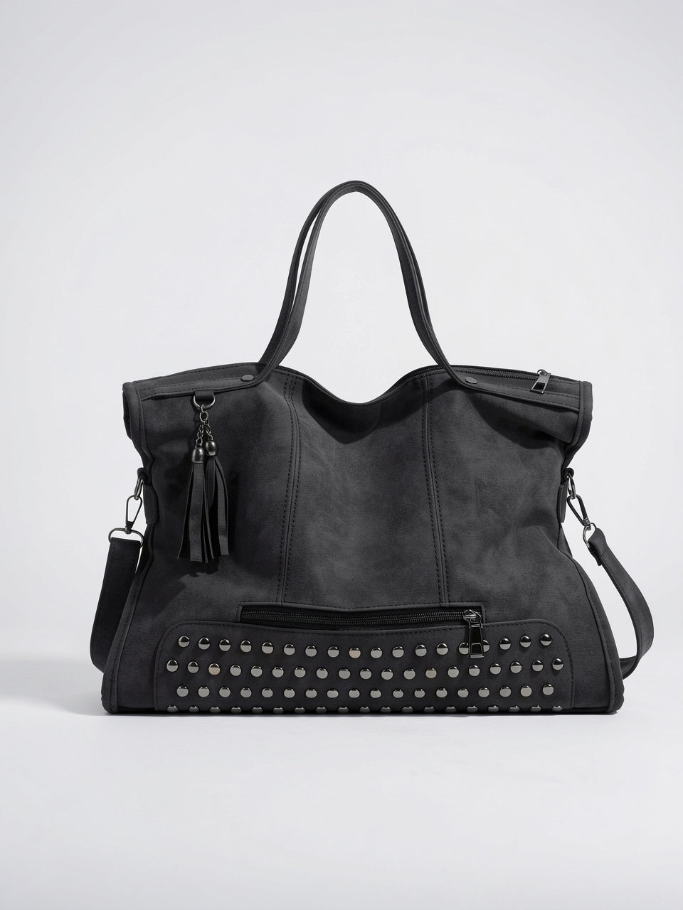 Célestine — Sac à main luxe en cuir de cours - Noir