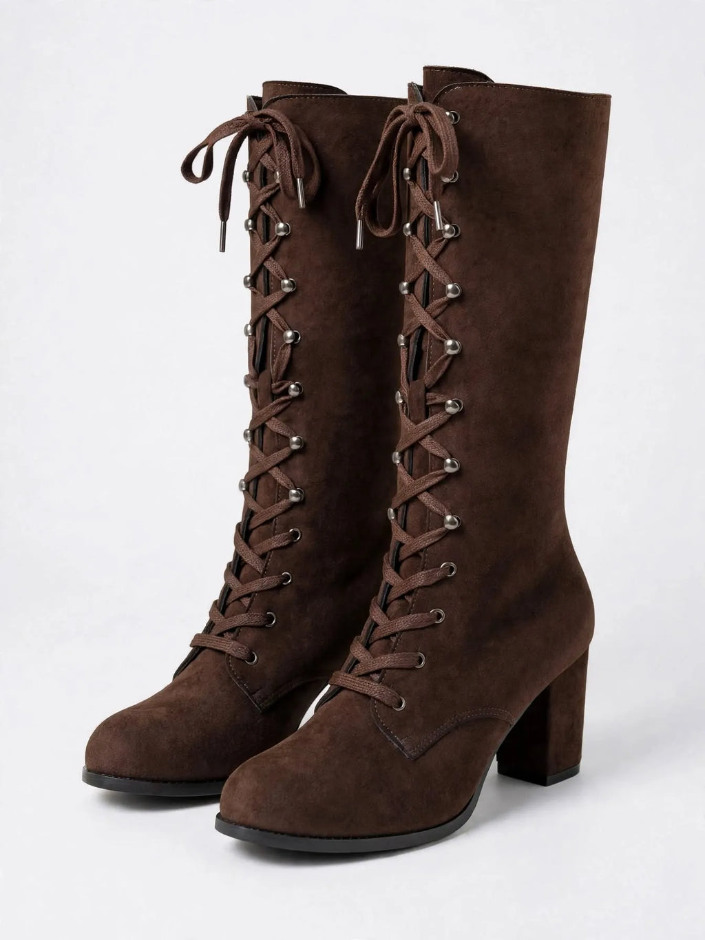 Santiags Bottines Femme Lacets Semelle Antidérapante Bout Rond