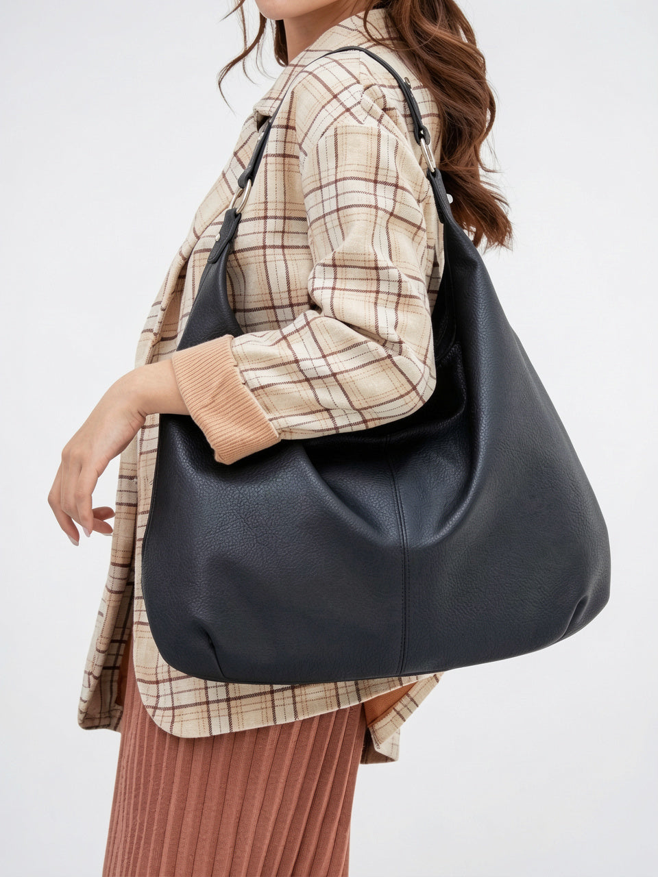 Clotilde — Grand sac à main souple hobo de cours - 15