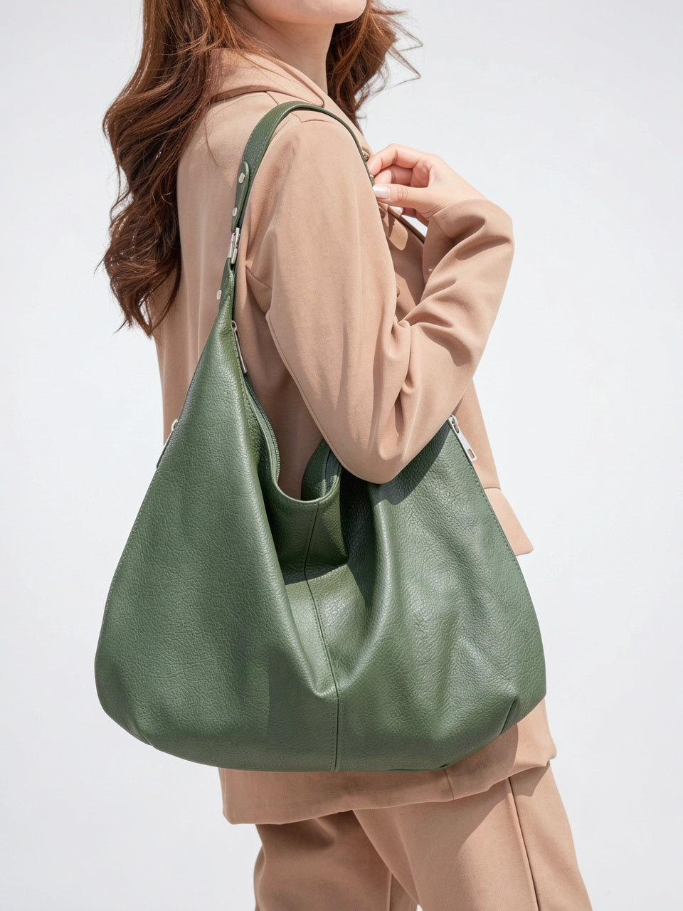 Clotilde — Grand sac à main souple hobo de cours - 19