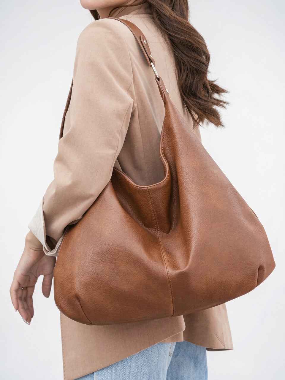 Clotilde — Grand sac à main souple hobo de cours - 7