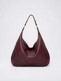 Clotilde — Grand sac à main souple hobo de cours - Bordeaux