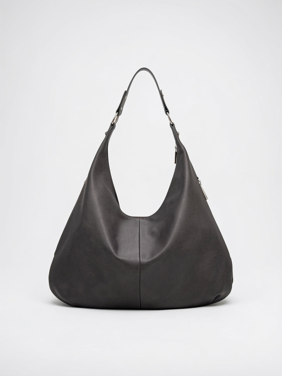Clotilde — Grand sac à main souple hobo de cours - Gris