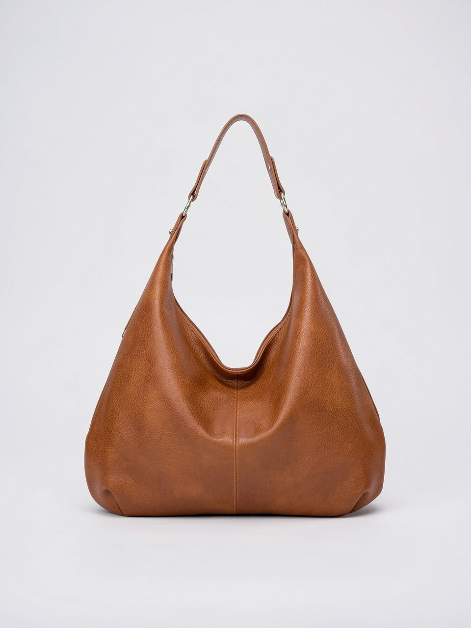 Clotilde — Grand sac à main souple hobo de cours - Marron