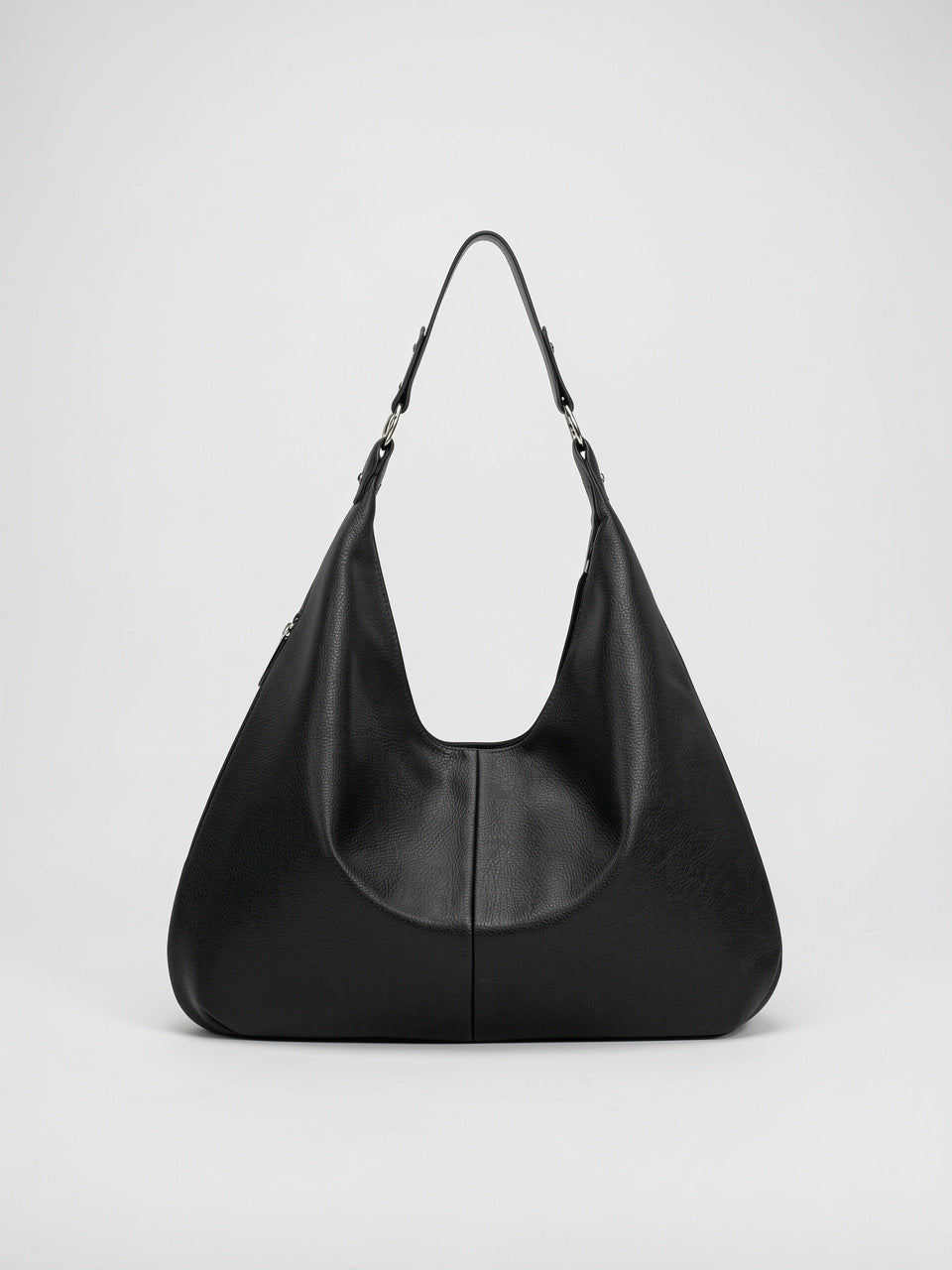 Clotilde — Grand sac à main souple hobo de cours - Noir