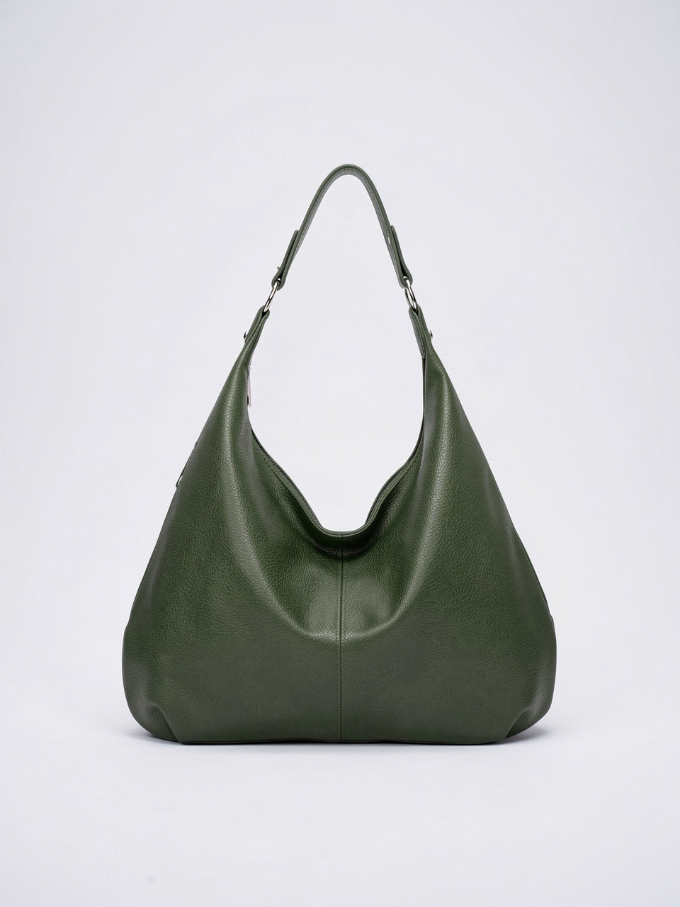 Clotilde — Grand sac à main souple hobo de cours - Vert