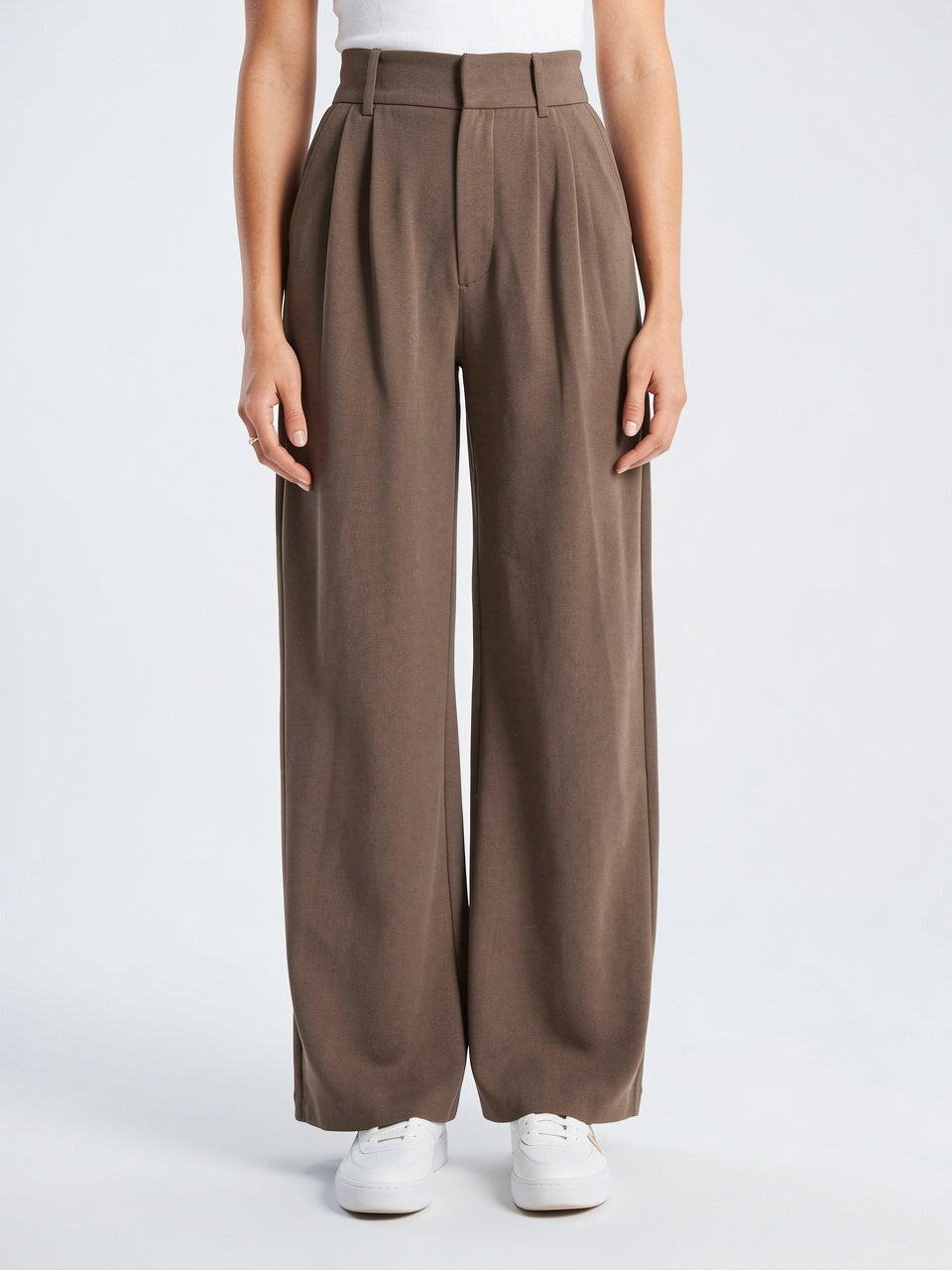 Confort et Élégance Sans Effort Pantalon Large - Dunkelbraun XS
