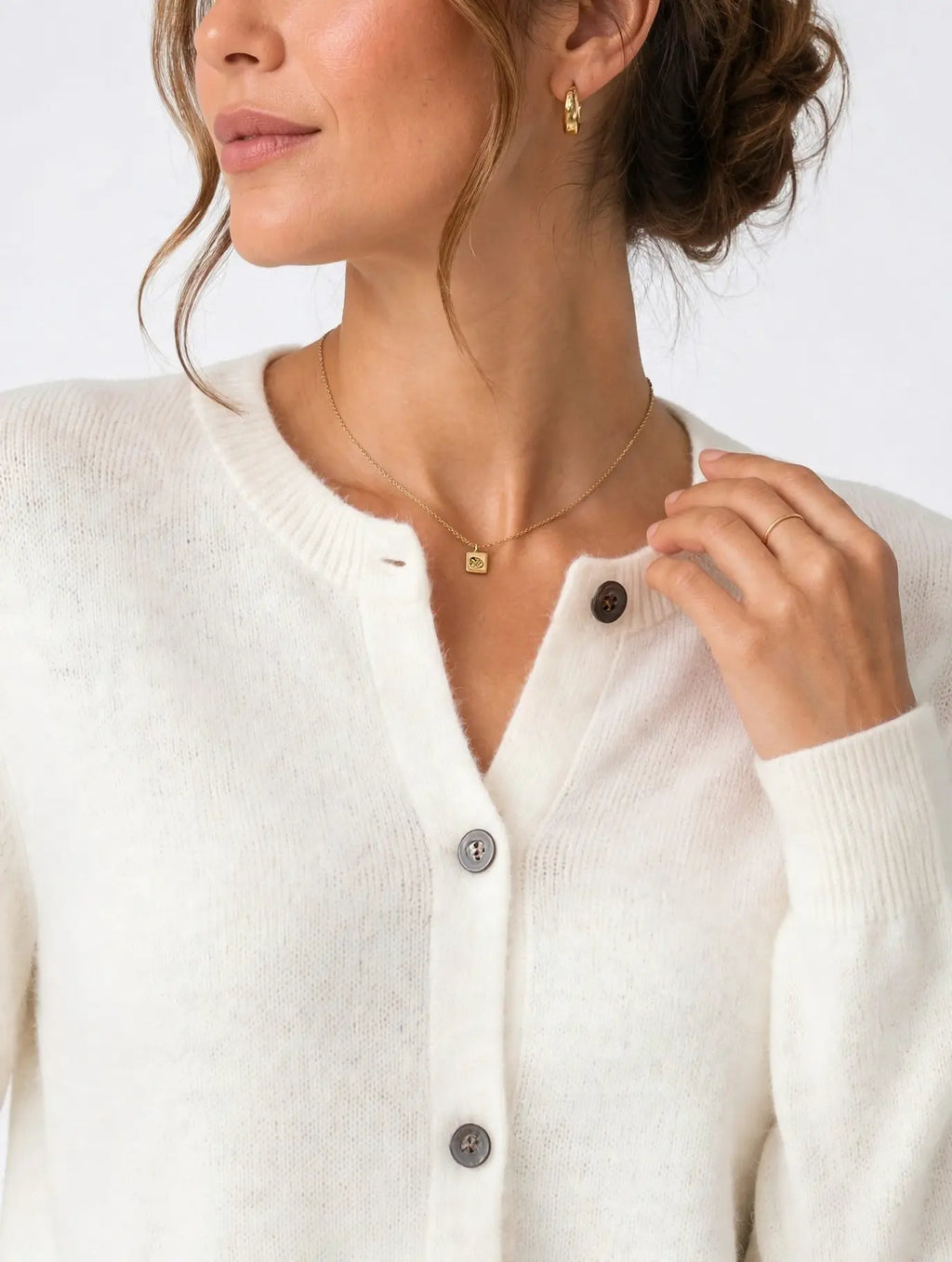 Cardigan Aspect Cachemire Femmes, Tricot Pull Boutonnage Frontal Doux