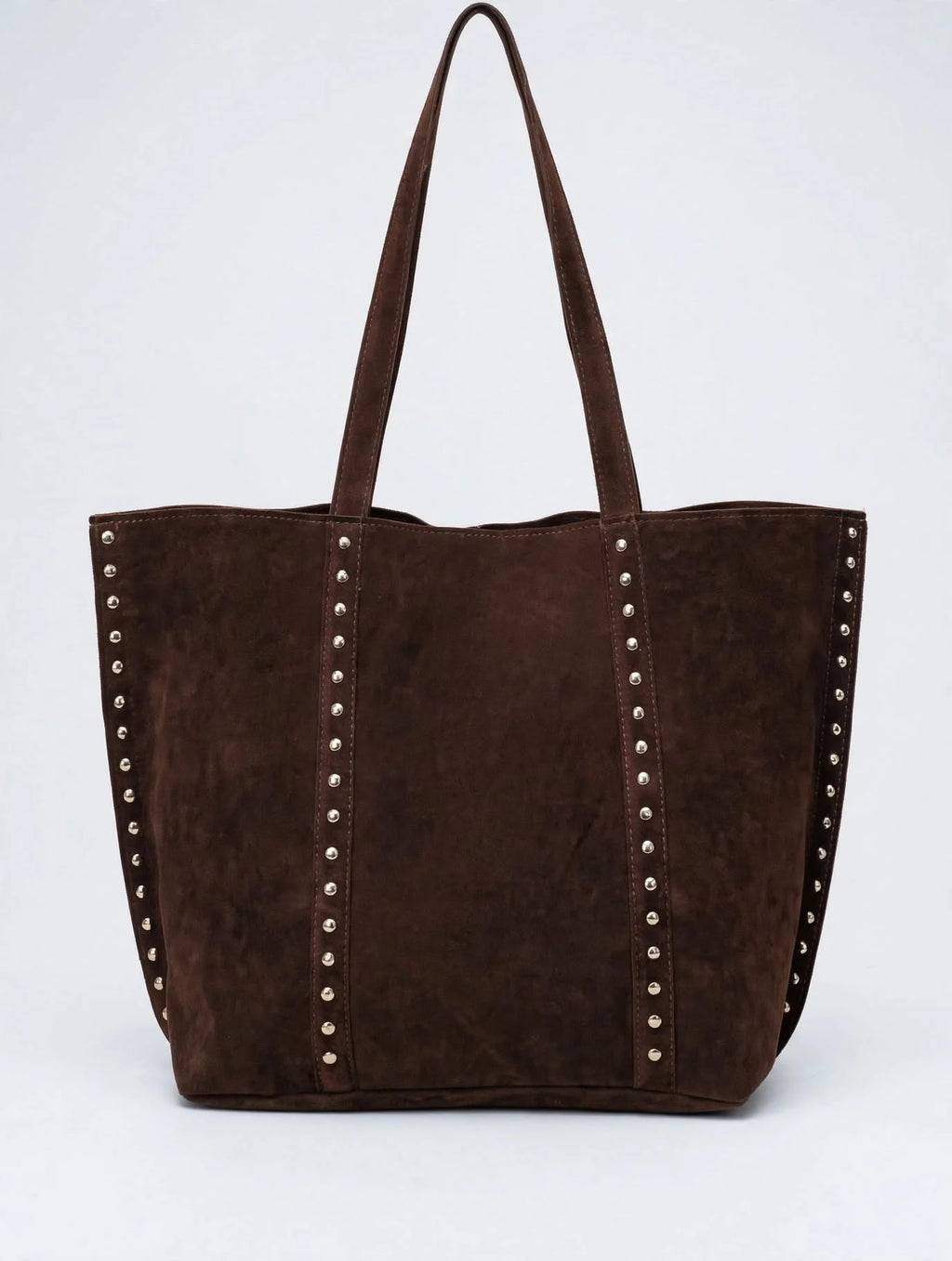 Hermine — Grand cabas vintage suédé à rivets