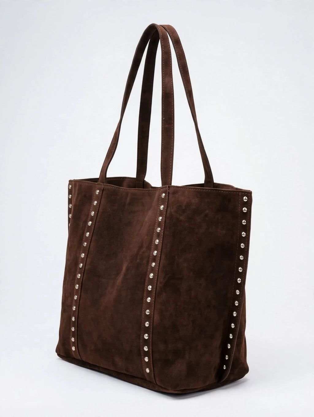 Hermine — Grand cabas vintage suédé à rivets