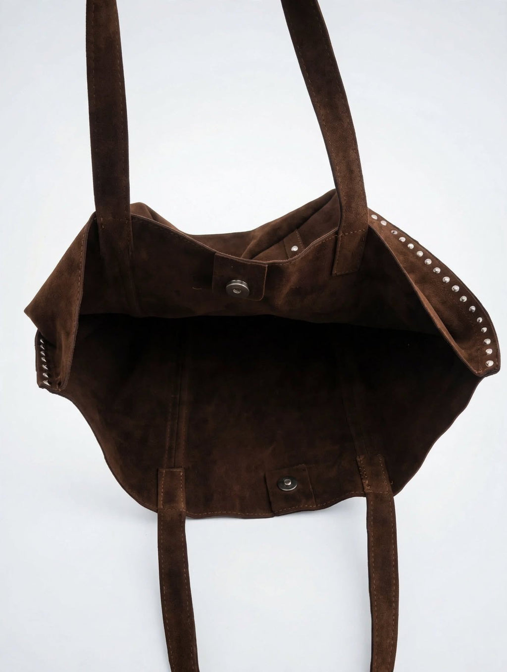 Hermine — Grand cabas vintage suédé à rivets