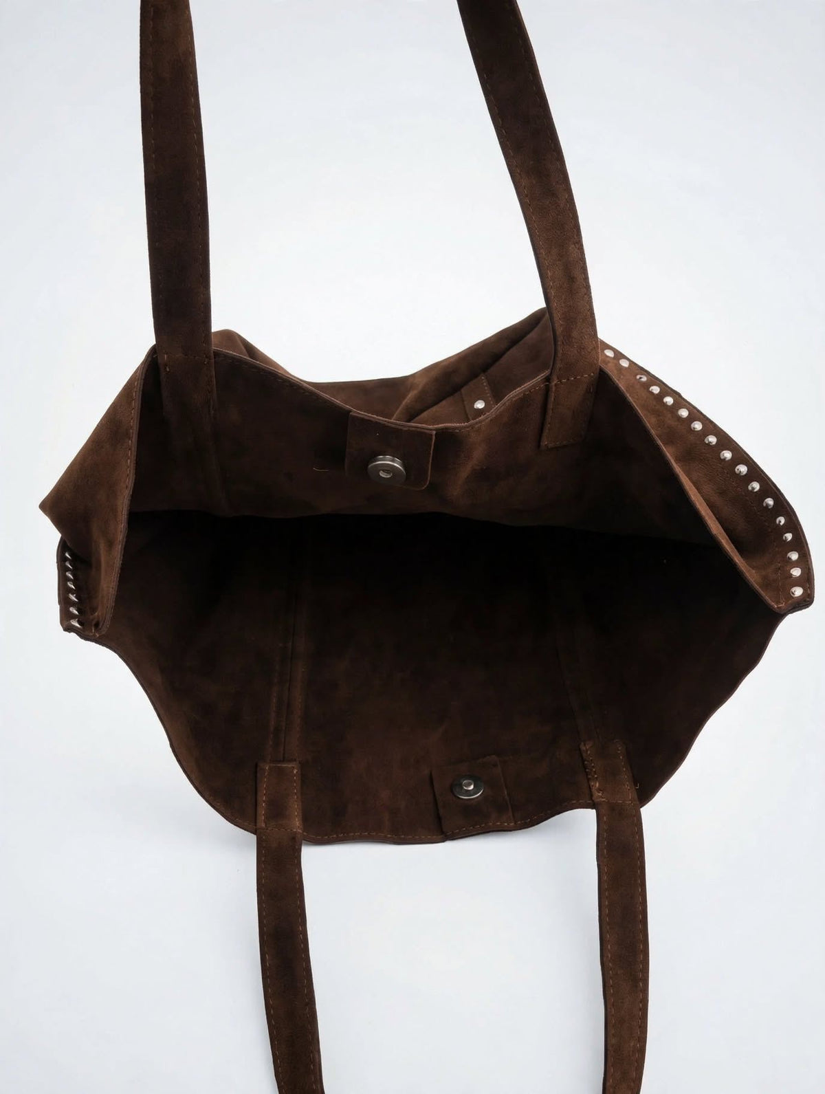 Hermine — Grand cabas vintage suédé à rivets