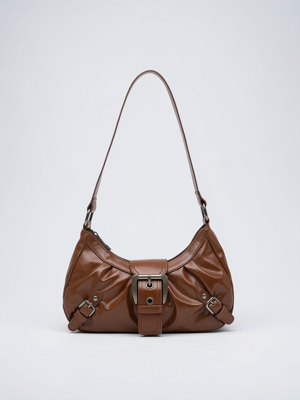 Eliana — Sac en cuir à boucle - Marron