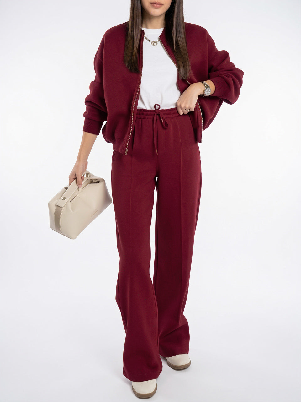 Ensemble Survêtement Bomber Oversize Pantalon Large Doux - 4