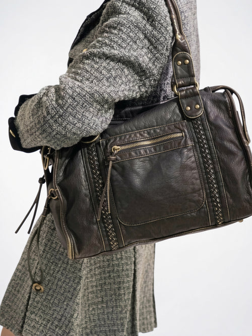 Esmée — Grand sac à main vintage de cours à bandoulière - 2