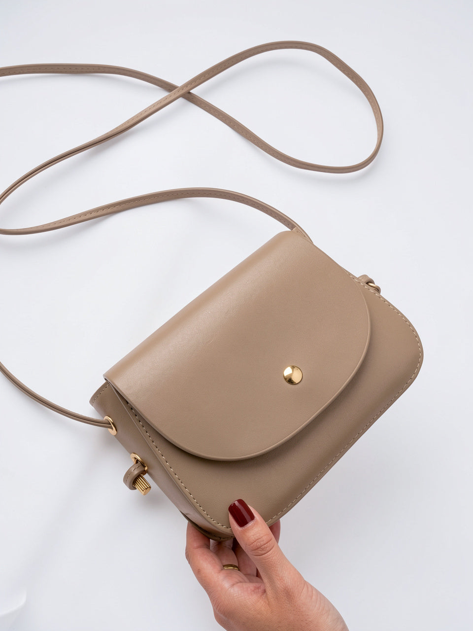 Eulalie — Petit sac tendance à bandoulière femme - Beige