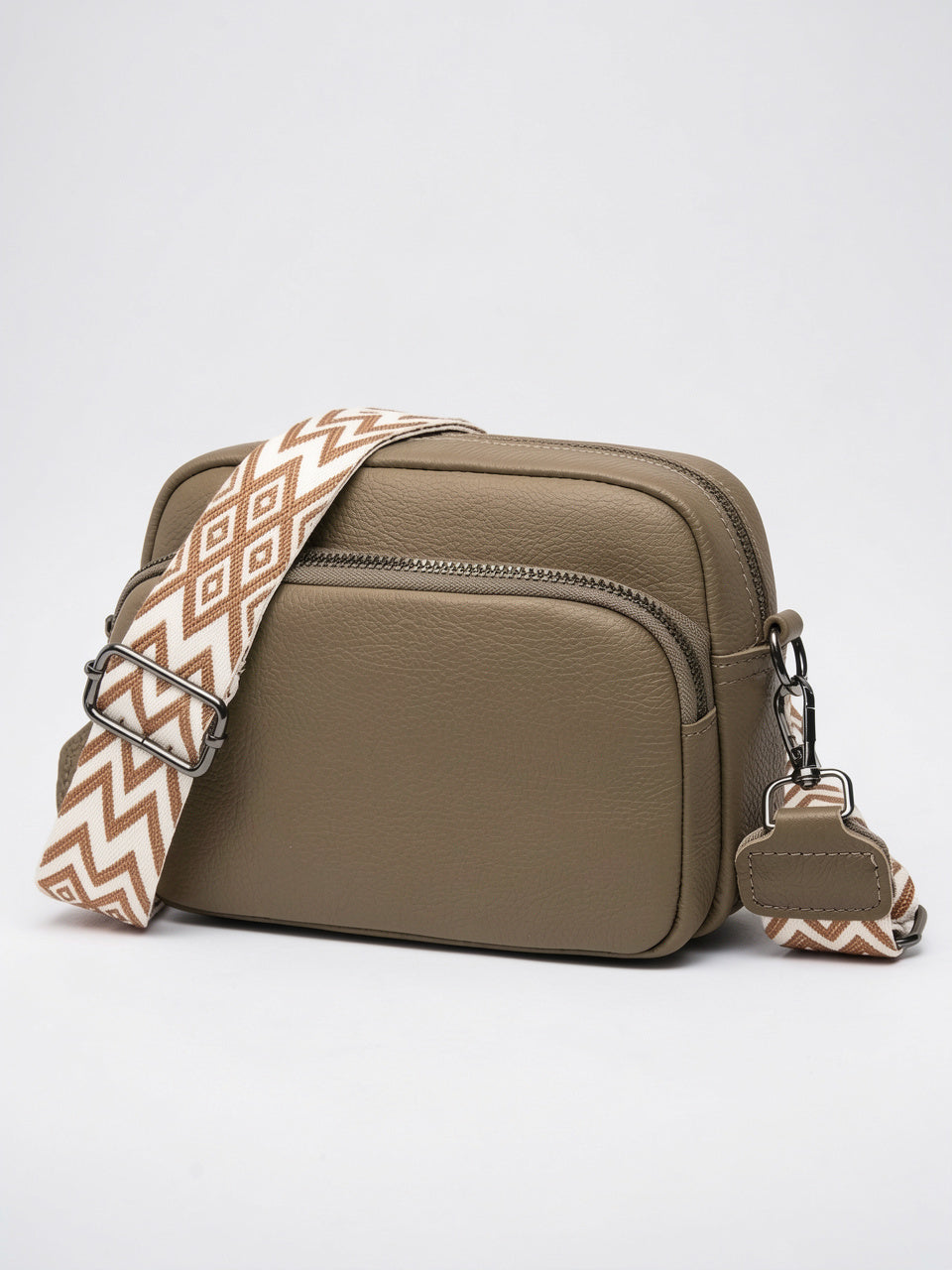 Eulalie — Sac à bandoulière femme large sangle - Beige