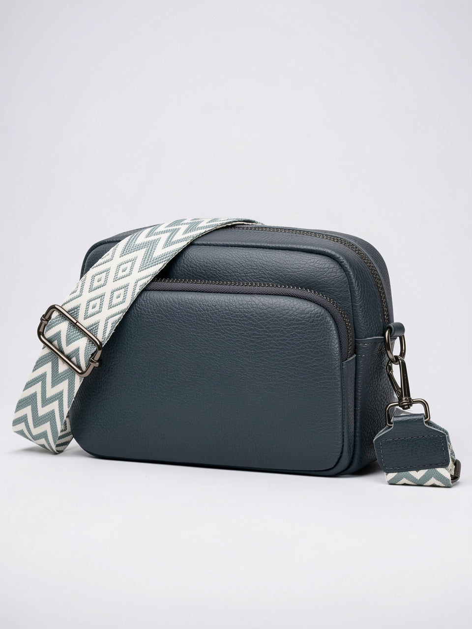 Eulalie — Sac à bandoulière femme large sangle - Bleu