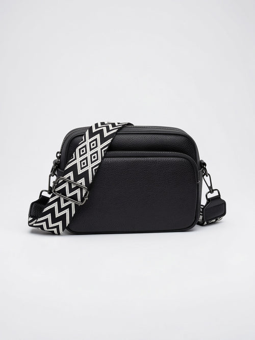 Eulalie — Sac à bandoulière femme large sangle - Noir