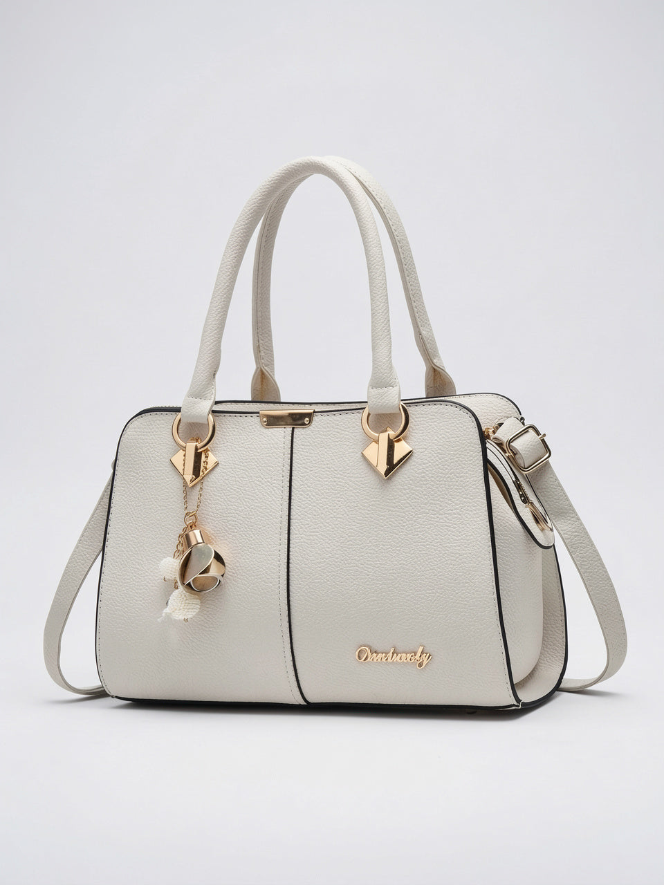 Eulalie — Sac à main femme avec breloque - Blanc