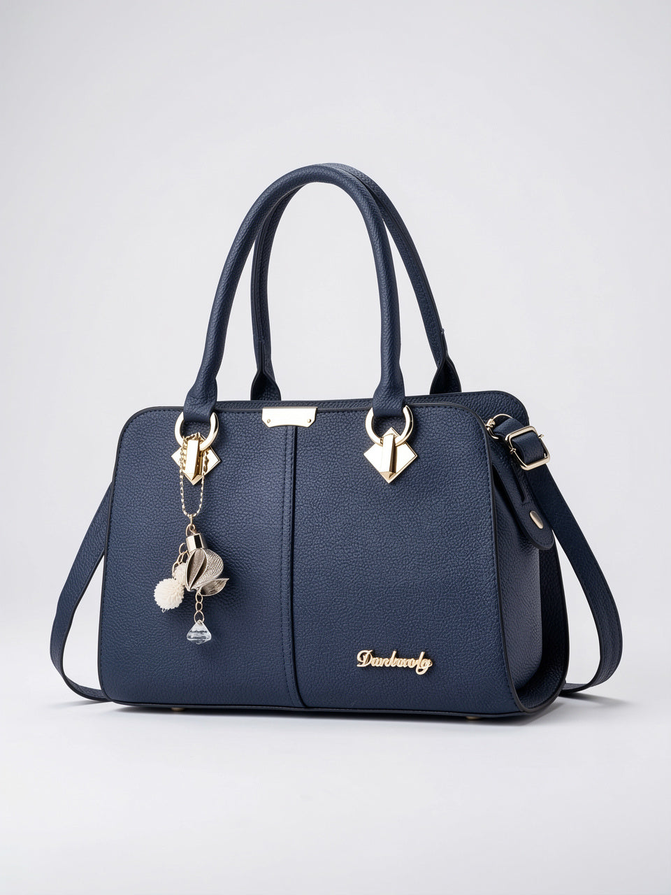 Eulalie — Sac à main femme avec breloque - Bleu Marine