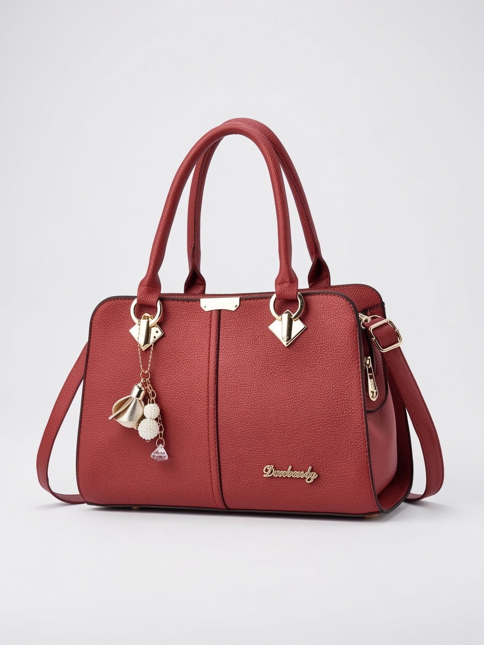 Eulalie — Sac à main femme avec breloque - Bordeaux
