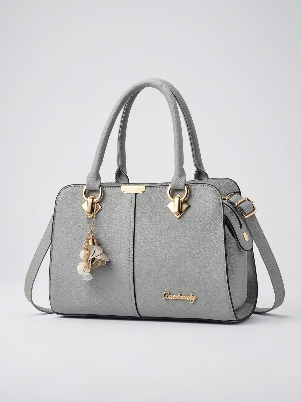Eulalie — Sac à main femme avec breloque - Gris