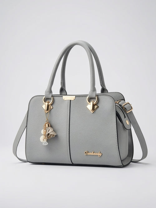 Eulalie — Sac à main femme avec breloque - Gris