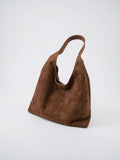 Eulalie — Sac chic fourre-tout en suédine - Chocolat