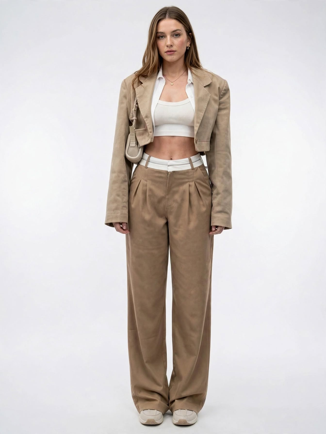 Pantalon Droit Taille Haute Mode Jambe Large