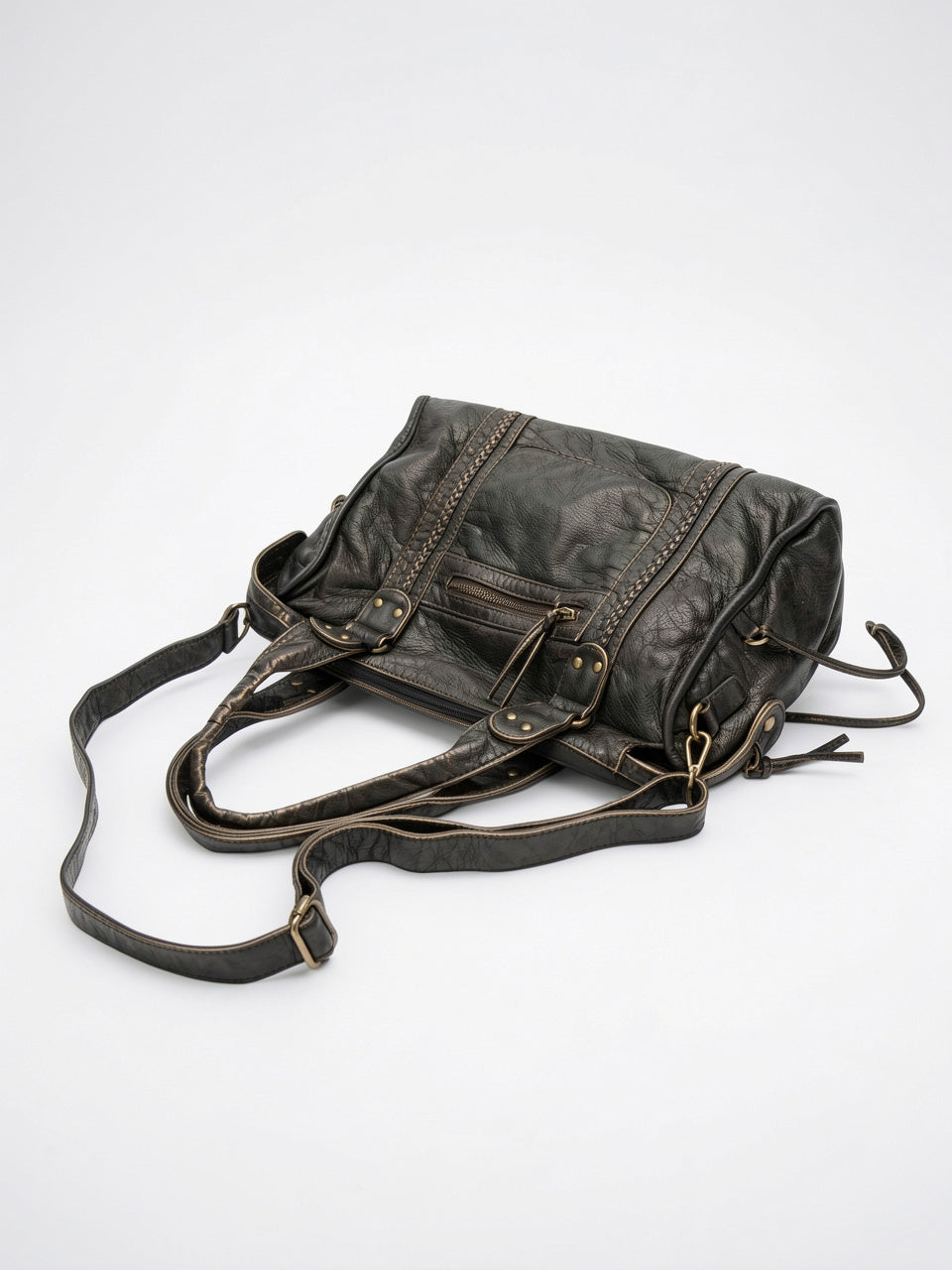 Faustine — Grand sac à main vintage de cours à bandoulière - 10