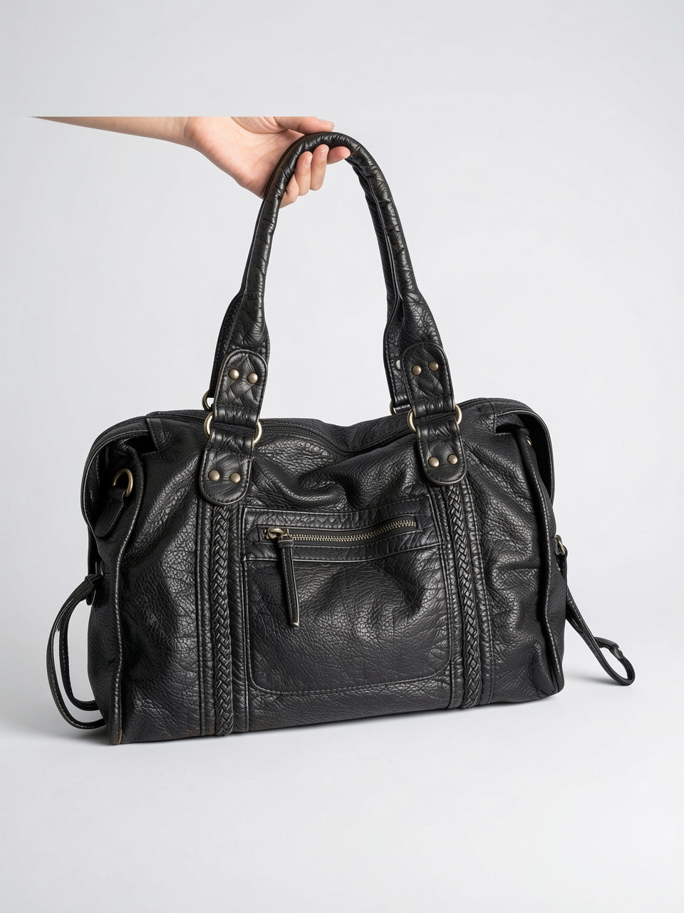 Faustine — Grand sac à main vintage de cours à bandoulière - 12
