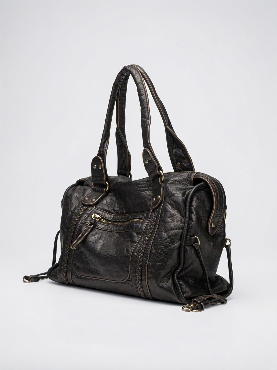 Faustine — Grand sac à main vintage de cours à bandoulière - 6